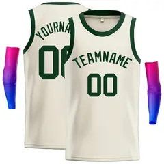 Cream Green Classic Casual Basketball Jersey