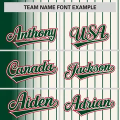 Cream Green Gradient Pinstripe Varsity Full-Snap Baseball Jacket 3