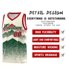 Cream Green Mountain Fade Gradient Fashion Basketball Jersey 2