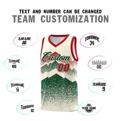 Cream Green Mountain Fade Gradient Fashion Basketball Jersey 4