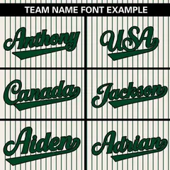 Cream Green Stripe Authentic Pullover Baseball Jersey 3
