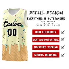 Cream Ice Cream Element Pattern Basketball Kits 2