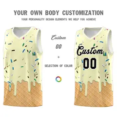 Cream Ice Cream Element Pattern Basketball Kits 3