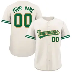 Cream Kelly Green Authentic Full-Button Baseball Jersey
