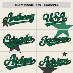 Cream Kelly Green Star Graffiti Two-Button Baseball Jersey 3