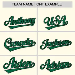 Cream Kelly Green Star Ribbing Authentic Baseball Jersey 3