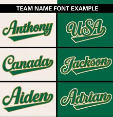Cream Kelly Green Stripe-Solid Combo Baseball Jersey 3
