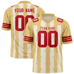 Cream Khaki Razr Stripe Graffiti Flag Football Jersey 1