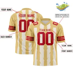 Cream Khaki Razr Stripe Graffiti Flag Football Jersey 2