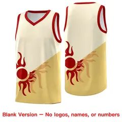 Cream Khaki Sunburst Two Tone Uniform Basketball Jersey 2