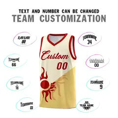 Cream Khaki Sunburst Two Tone Uniform Basketball Jersey 5