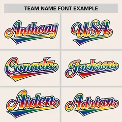 Cream LGBT Rainbow Pride Month Letterman Bomber Jacket 5