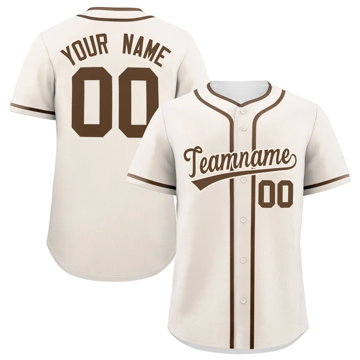 Cream Light Brown Classic Authentic Baseball Jersey