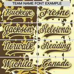Cream Light Brown Old Gold Full-Snap Tiger Graffiti Baseball Jersey 6