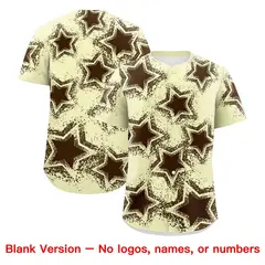 Cream Light Star Graffiti Baseball Jersey 9