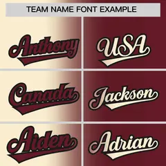 Cream Maroon Two Tone Gradient Fashion Baseball Jersey 3