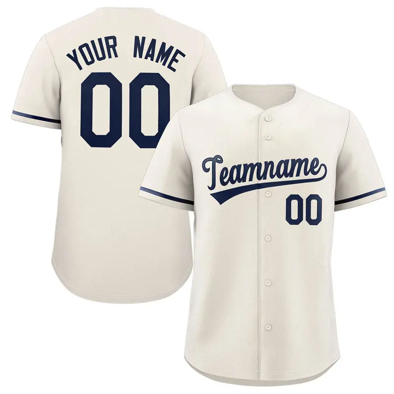 Cream Navy Authentic Classic Baseball Jersey