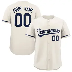 Cream Navy Authentic Classic Baseball Jersey 1