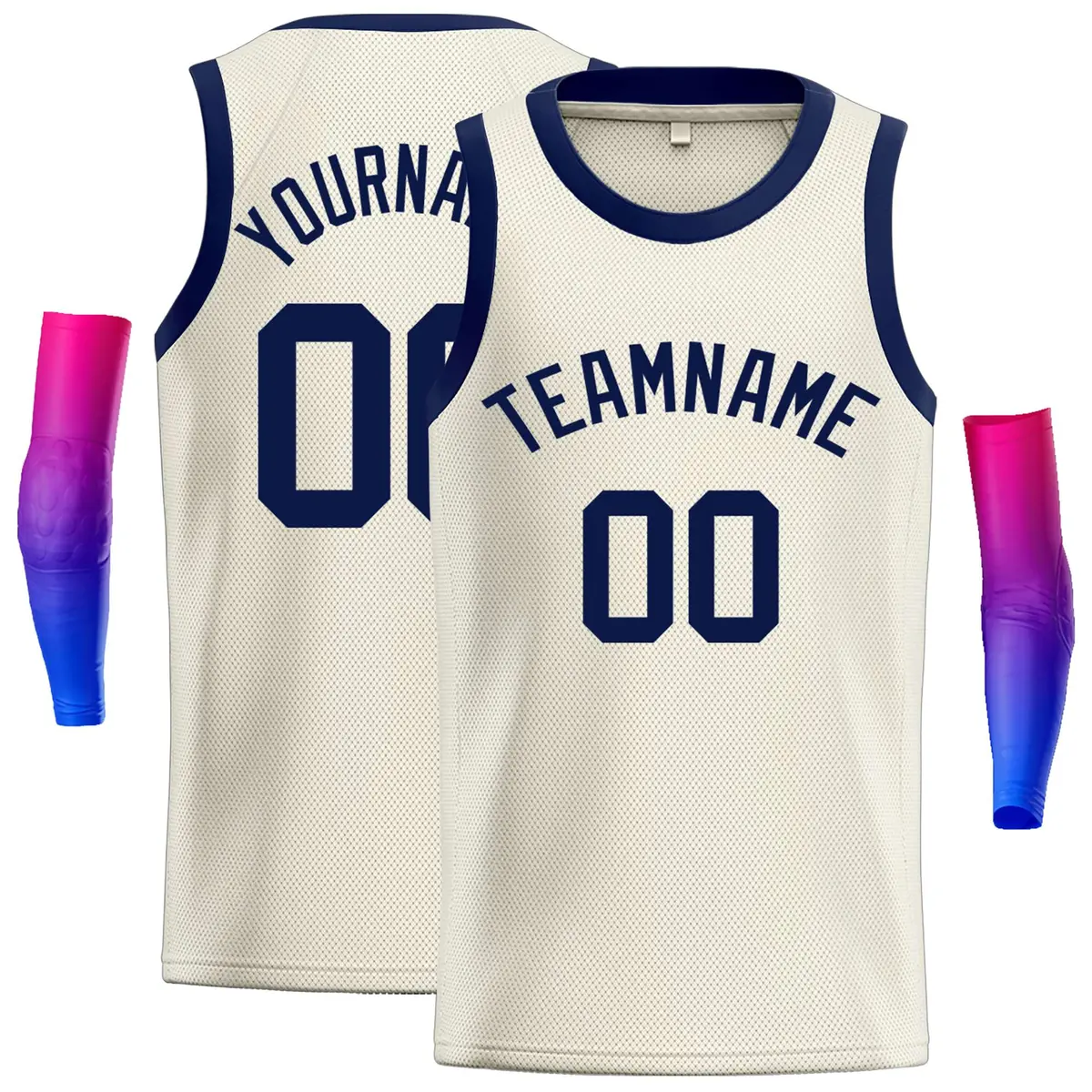 Cream Navy Classic Casual Basketball Jersey