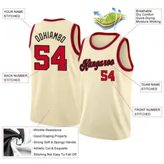 Cream Navy-Gold Classic Athletic Basketball Jersey 2