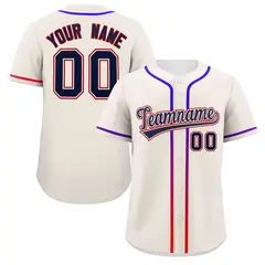 Cream Navy Gradient Ribbed Authentic Baseball Jersey 1
