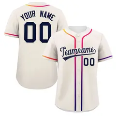 Cream Navy Gradient Ribbed Authentic Baseball Jersey 1