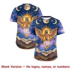 Cream Navy Graffiti Mexican Style Baseball Jersey 2