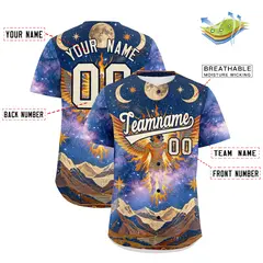 Cream Navy Graffiti Mexican Style Baseball Jersey 3