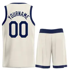 Cream Navy Heal Classic Sets Basketball Jersey 2