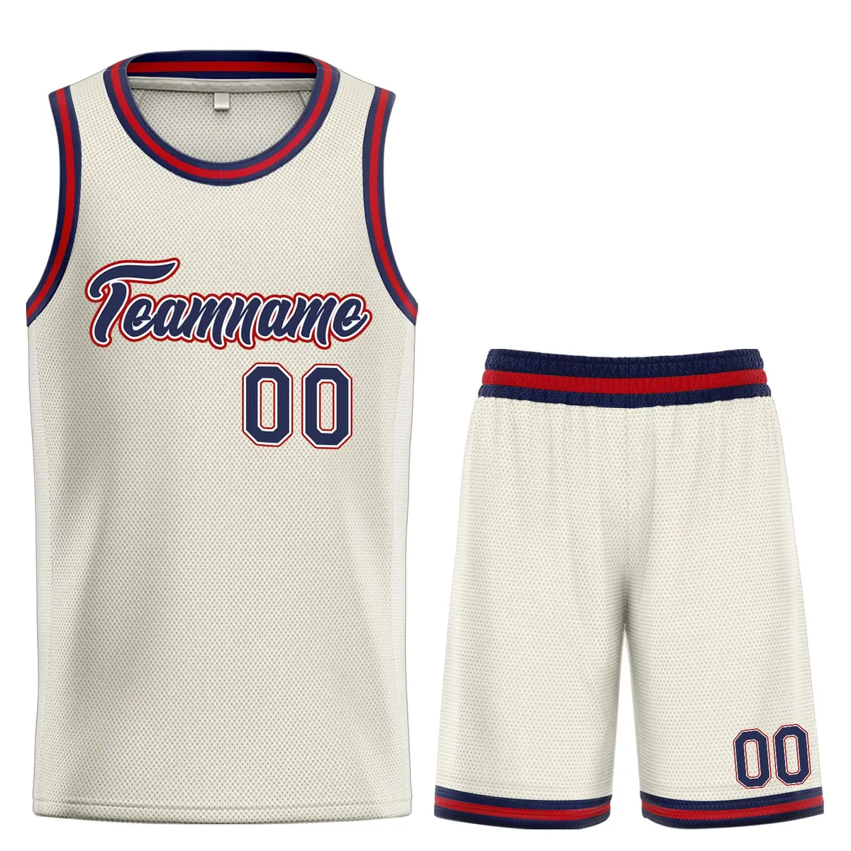 Cream Navy-Maroon Heal Classic Sets Basketball Jersey