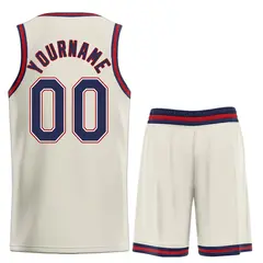 Cream Navy-Maroon Heal Classic Sets Basketball Jersey 2