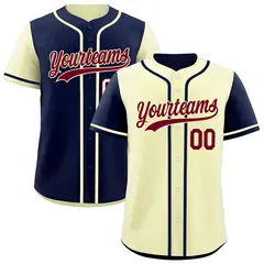 Cream Navy Reversible Raglan Sleeves Baseball Jersey 1