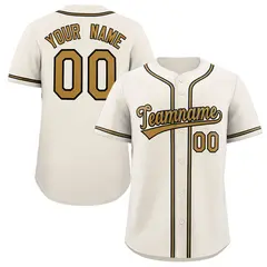 Cream Old Gold-Black Classic Authentic Baseball Jersey 1