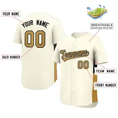 Cream Old Gold-Black Side Two-Tone Authentic Baseball Jersey 2