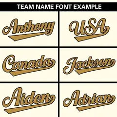 Cream Old Gold Gradient Side Star Pattern Baseball Jersey 3