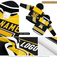 Cream Old Gold Lace-Up Neck Hockey Hoodie 5