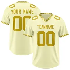 Cream Old Gold Square Neckline Football Jersey 1