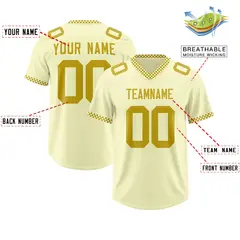 Cream Old Gold Square Neckline Football Jersey 2