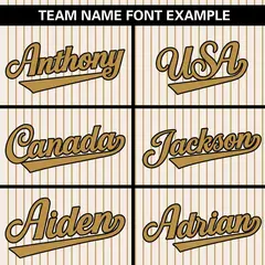 Cream Old Gold Stripe Authentic Pullover Baseball Jersey 4