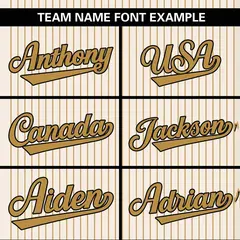 Cream Old Gold Stripe Two-Button Softball Jersey 4