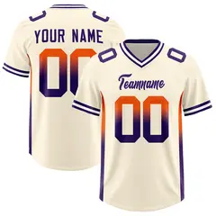 Cream Orange and Purple Gradient Sides Football Jersey