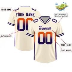 Cream Orange and Purple Gradient Sides Football Jersey 2