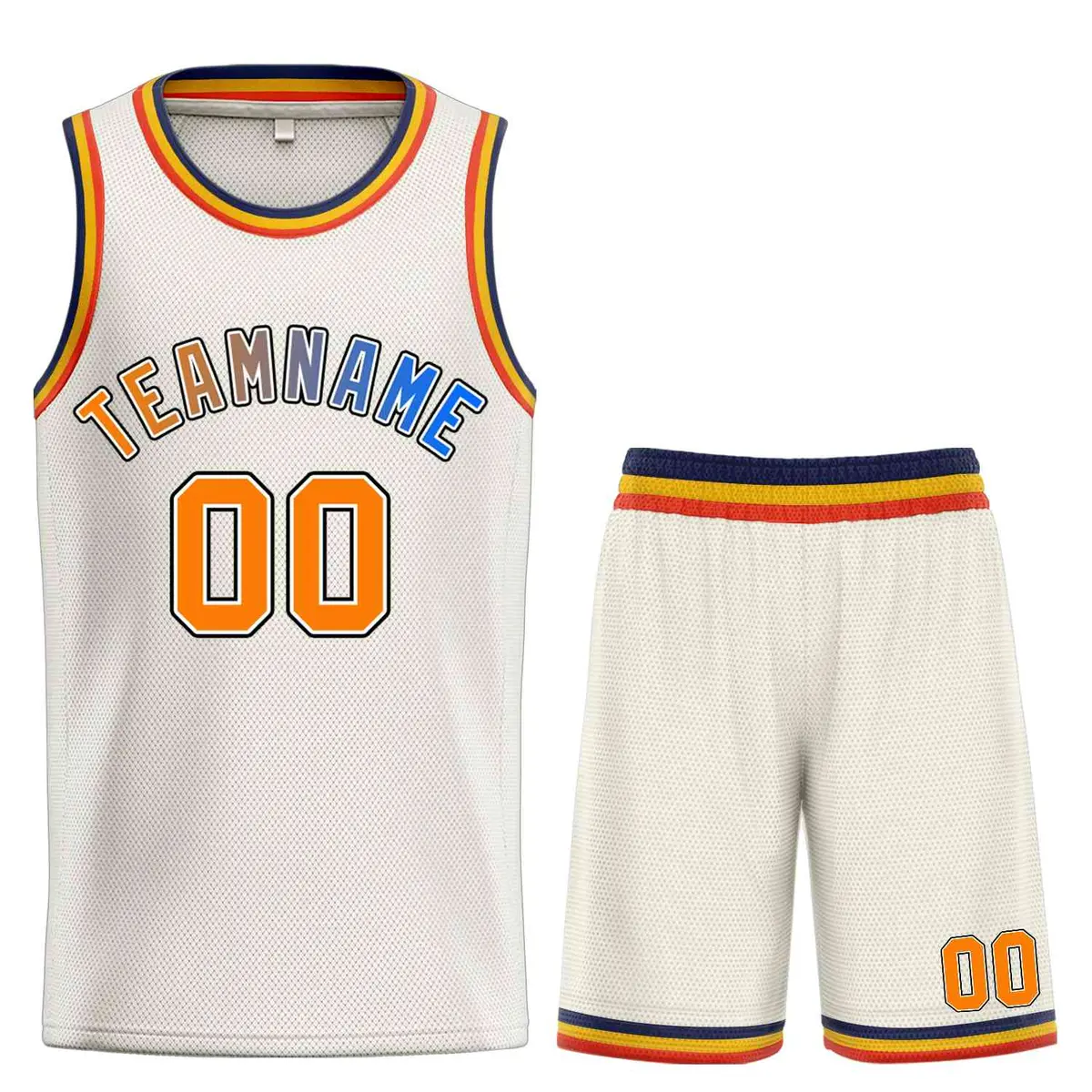 Cream Orange-Black Bull Classic Sets Basketball Jersey