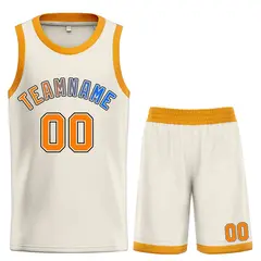 Cream Orange-Black Bull Classic Sets Basketball Jersey