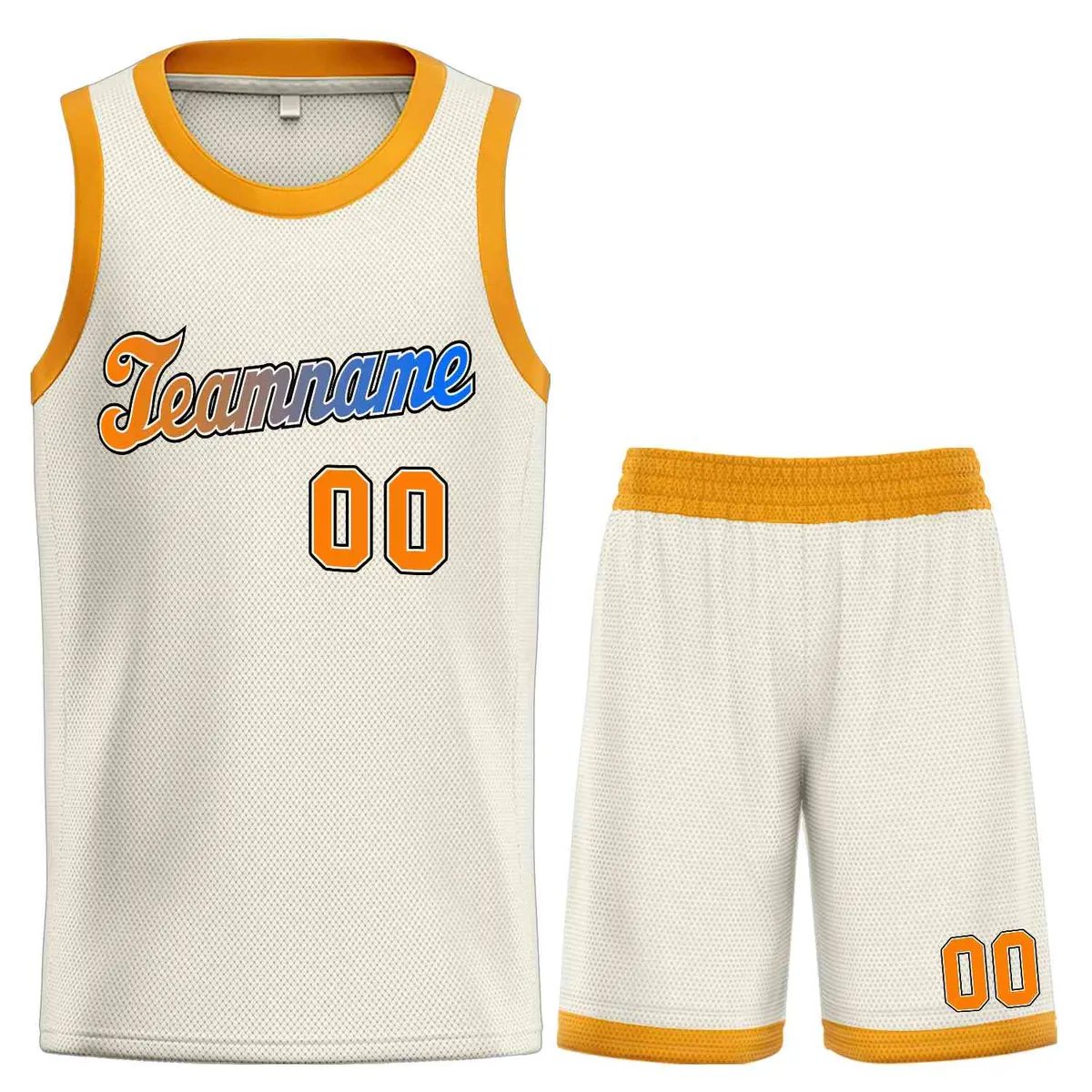 Cream Orange-Black Classic Sets Basketball Uniform Jersey