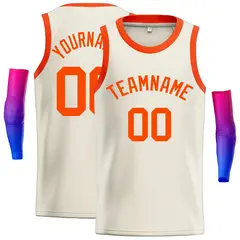 Cream Orange Classic Casual Basketball Jersey 1