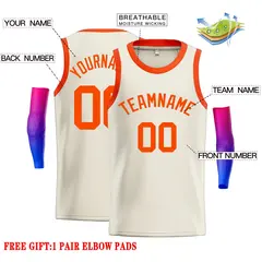 Cream Orange Classic Casual Basketball Jersey 2