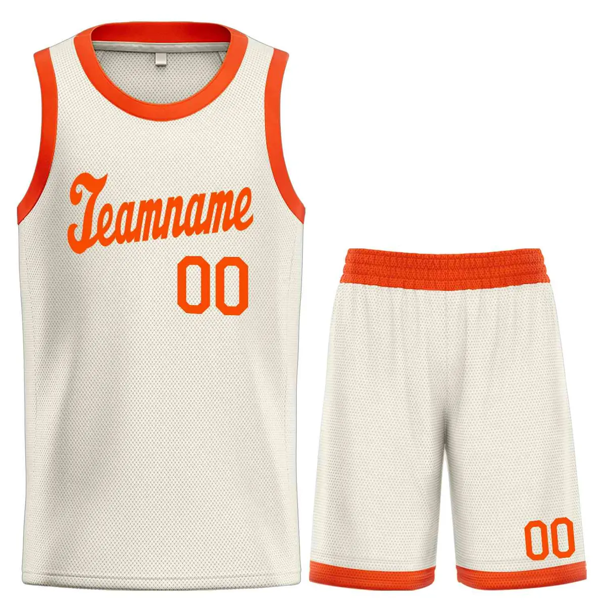 Cream Orange Classic Sets Sports Basketball Uniform Jersey