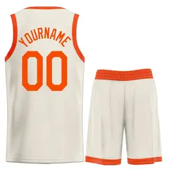 Cream Orange Heal Basketball Jersey Sets 2