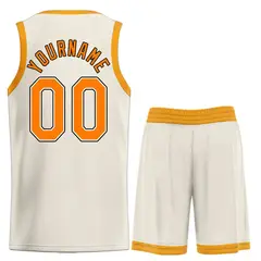 Cream Orange Heal Basketball Jersey Sets 2